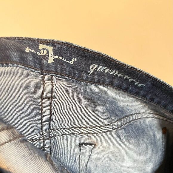 7 For All Mankind Gwenevere Blue Low Rise Skinny Jeans - Picture 5 of 6